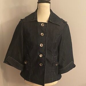 White House black market size 6 dark washed denim jacket